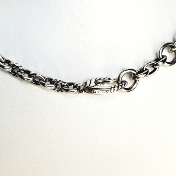 David Yurman Mini Oval Cable Link Necklace w/Prasiolite & Diamond Albion Pendant - Picture 7 of 8